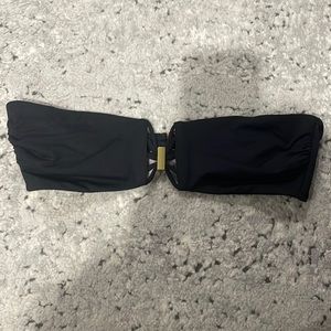victoria’s secret black bikini top with gold hardware